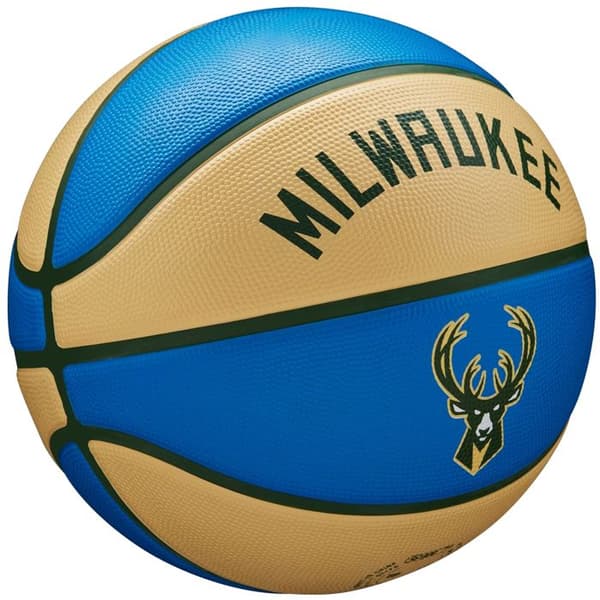Basketboll, Unisex, Blå, Wilson NBA Team City Edition Milwaukee Bucks Boll WZ4016517ID