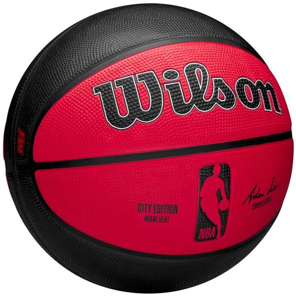 Basketboll, Unisex, Röd, Wilson NBA Team City Edition Miami Heat Utomhusboll WZ4024216XB