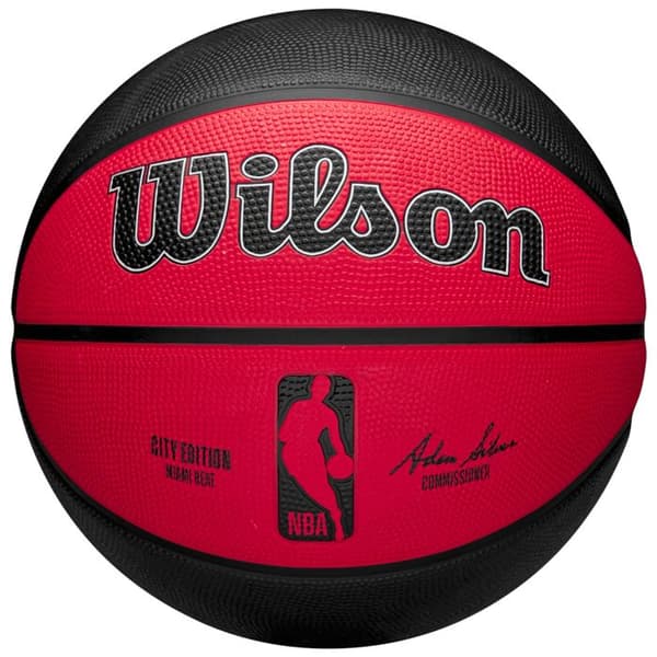 Basketboll, Unisex, Röd, Wilson NBA Team City Edition Miami Heat Utomhusboll WZ4024216XB
