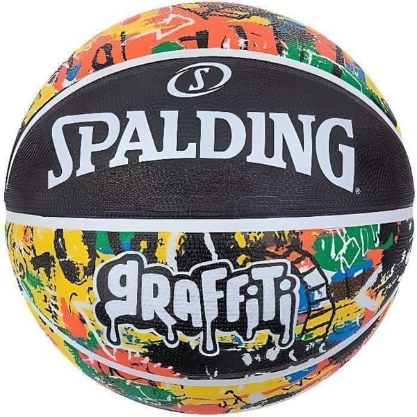 Basket - SPALDING - Regnbågsgraffiti - Gummi - Storlek 7 - Flerfärgad
