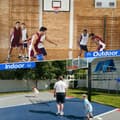 Pikkukuva 8 / 8: Koripallon rengas ja verkko, 22x18x5 tuumaa, sininen, valkoinen ja punainen