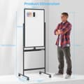 Miniatyrbillede 4 af 8: Rullende Whiteboard, Sort-M, 68x56x156/184 cm, Sort/Hvid