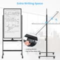 Miniatyrbillede 5 af 8: Rullende Whiteboard, Sort-M, 68x56x156/184 cm, Sort/Hvid
