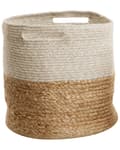 Miniatyrbild 4 av 7: Set med 2 förvaringskorgar Jute Bomull Vävd Tvättkorg