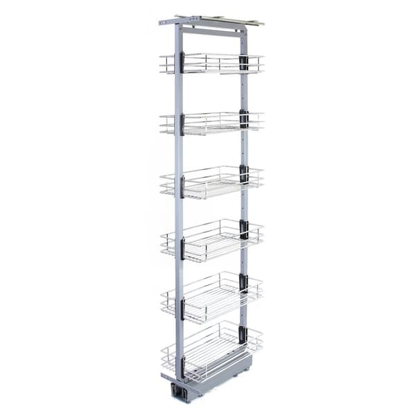 Utdragbart Köksskafferi med Justerbar Höjd– 46 cm (D) x 170-195 cm (H) | Mjuk stängning | MonsterShop
