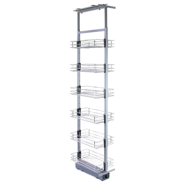 Utdragbart Köksskafferi med Justerbar Höjd– 46 cm (D) x 170-195 cm (H) | Mjuk stängning | MonsterShop
