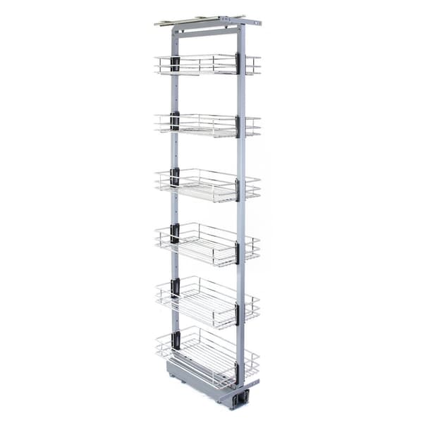 Utdragbart Köksskafferi med Justerbar Höjd– 46 cm (D) x 170-195 cm (H) | Mjuk stängning | MonsterShop