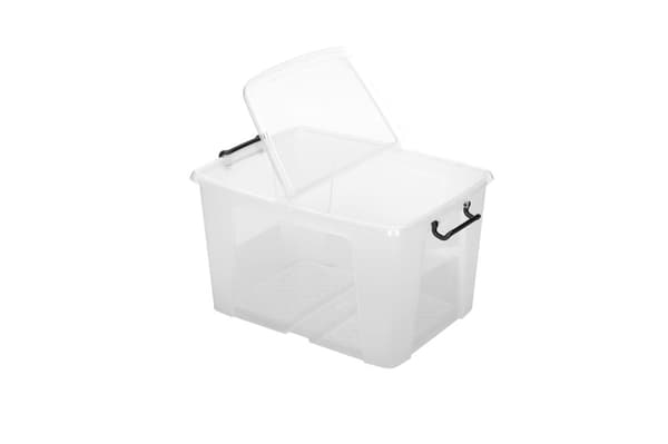 Plastlåda STRATA 65L klar med lock PP