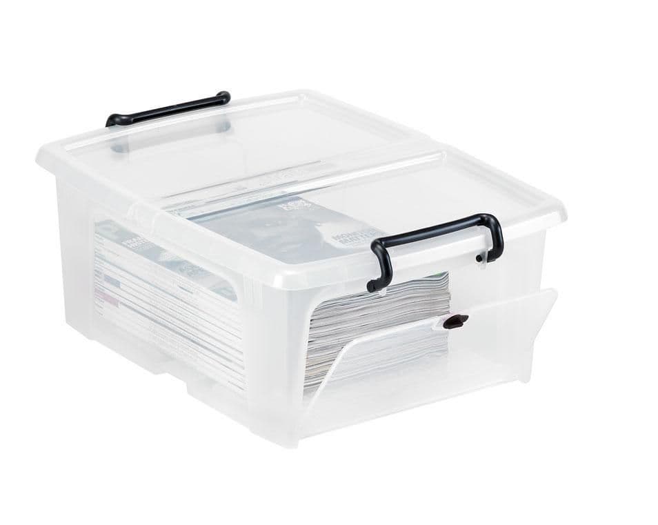 Plastlåda STRATA 20L klar med lock PP