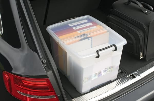 Plastlåda STRATA 40L klar med lock PP