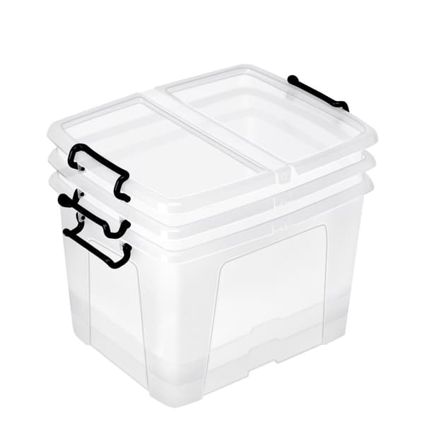 Plastlåda STRATA 40L klar med lock PP