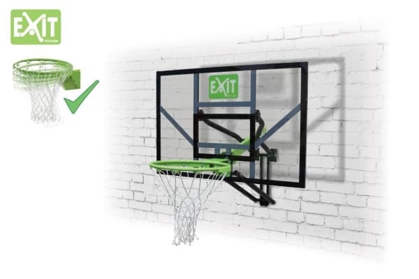 EXIT Galaxy väggmonterad basketbollsbackboard med dunk basketkorg - grön/svart