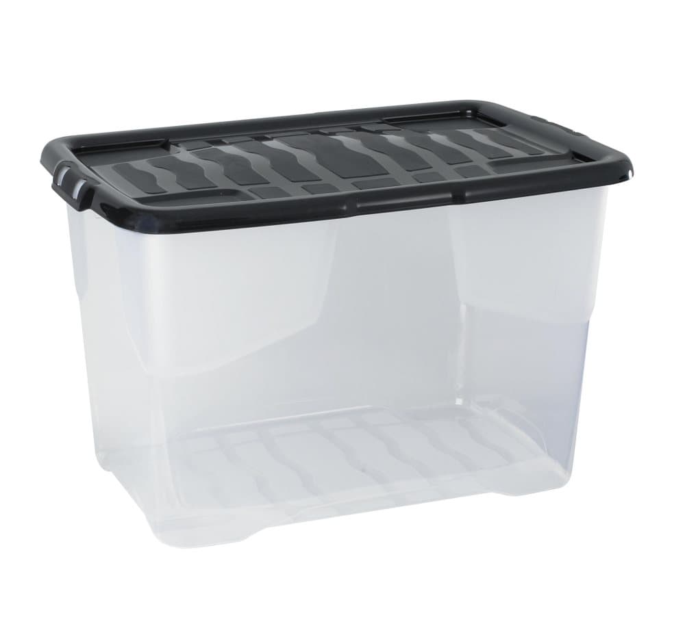 Plastlåda STRATA 60L klar med lock PP