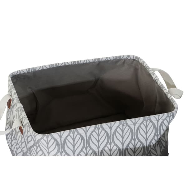 Multifunksjonell kurv DKD Home Decor Hvit Brun Grå Marineblå Blad av plante Boho 40 x 30 x 24 cm Plast 3 Deler (2 enheter)