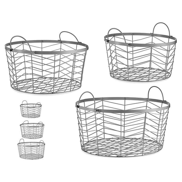 Korisetti Hopeinen Metalli 40 x 18 x 40 cm (3 pcs)