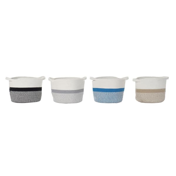 Kori DKD Home Decor Sininen Musta Beige Harmaa 25 x 25 x 20 cm (4 Kappaletta)