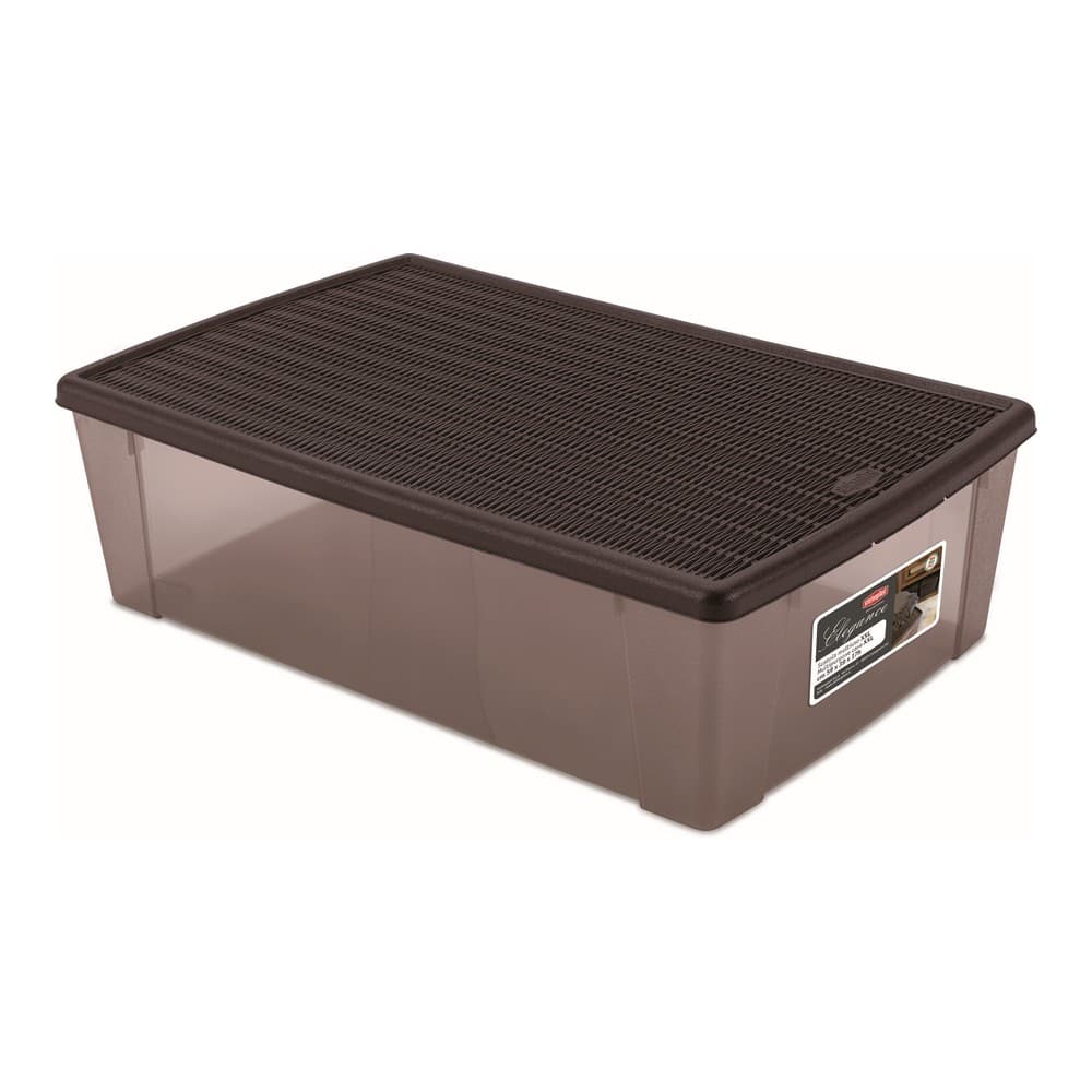 Låda med lock Elegance Plast Choklad (38,5 x 17 x 59,5 cm)