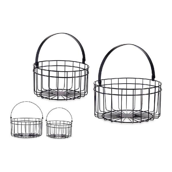 Kurv Sort Metal 25 x 27 x 25 cm (2 pcs)