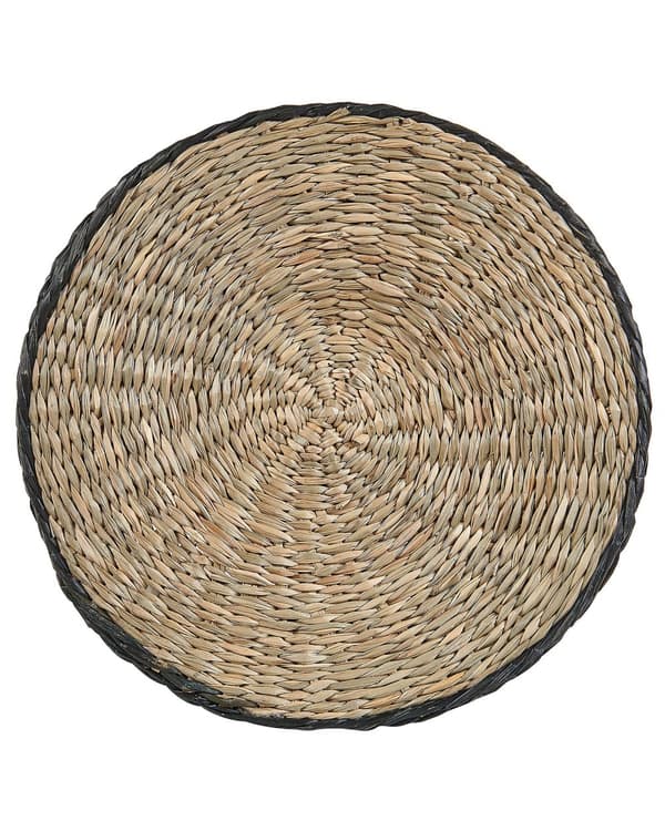 Set av 3 Blomkorgar Naturlig Sjögräs Blomkrukor med Fodring Inomhusbruk Boho Stil