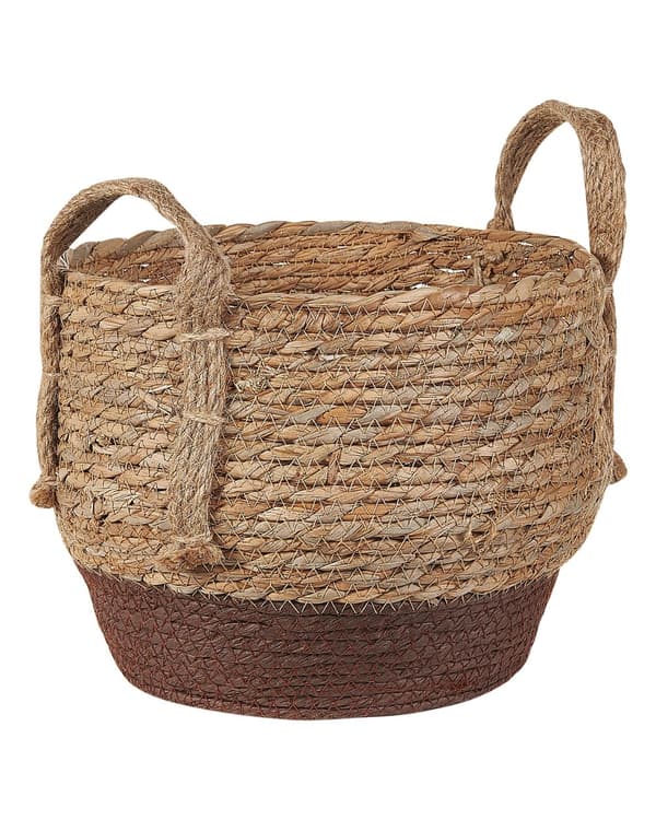 Set av 2 Växtkrukkorgar Natur Sjögräs Växtkrukor Inomhus Boho Stil