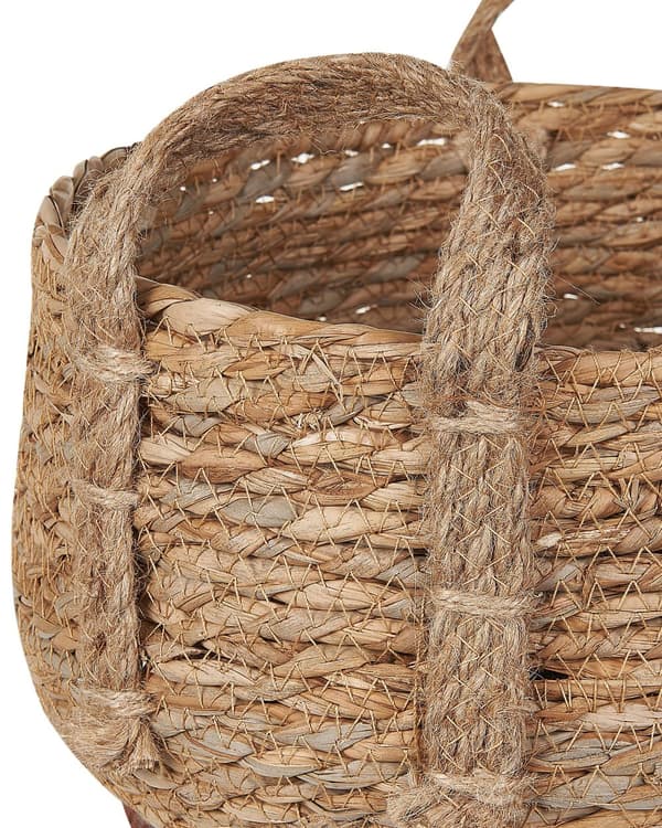 Set av 2 Växtkrukkorgar Natur Sjögräs Växtkrukor Inomhus Boho Stil