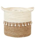 Pikkukuva 5 / 7: Koriruukku luonnollinen meriruoho 2 kpl kahvat boho tupsut maalaismainen beige yläosa