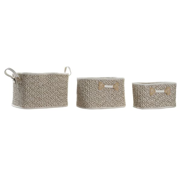 Kurvesæt DKD Home Decor Bomuld Jute (41 x 31 x 27 cm)