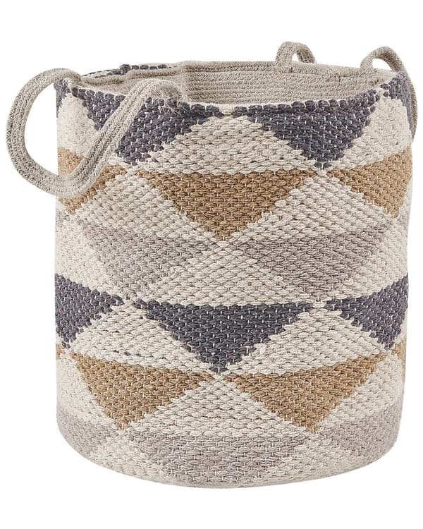 Skittentøyskurv Bomull Beige Trekantmønster