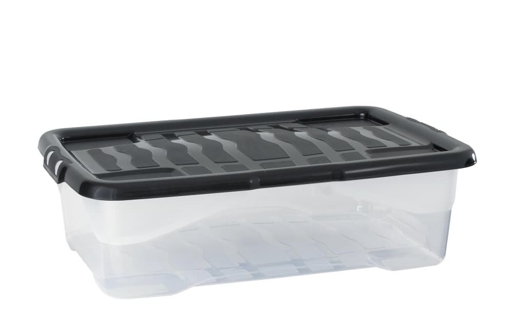 Plastlåda STRATA 30L klar med lock PP