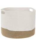 Pikkukuva 4 / 8: Kori valkoinen beige puuvilla juutti 2 kpl punottu perinteinen pyöreä ø 46 cm ø 51 cm