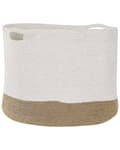 Pikkukuva 5 / 8: Kori valkoinen beige puuvilla juutti 2 kpl punottu perinteinen pyöreä ø 46 cm ø 51 cm