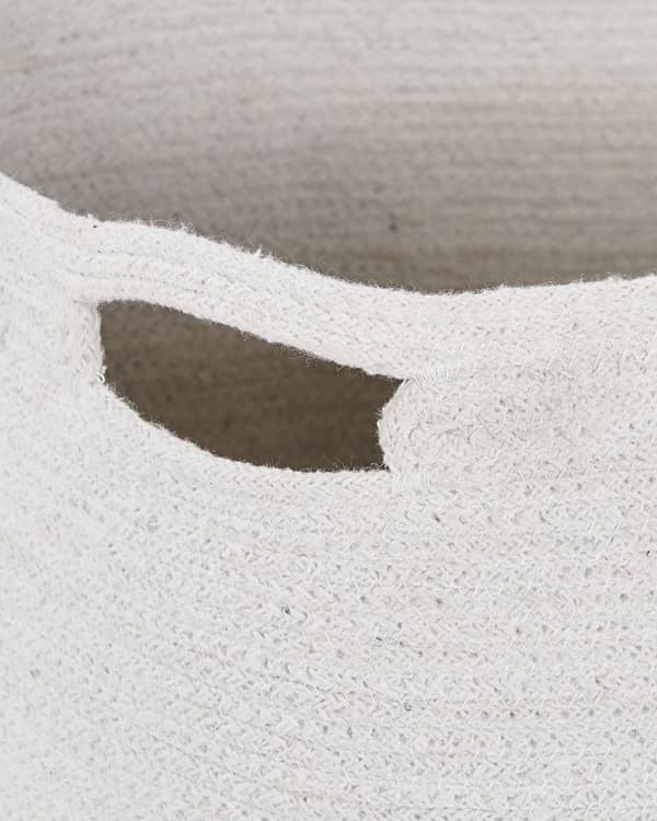 Kori valkoinen beige puuvilla juutti 2 kpl punottu perinteinen pyöreä ø 46 cm ø 51 cm
