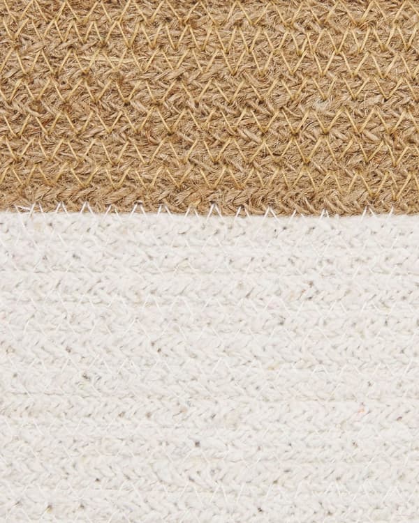 Kori beige valkoinen puuvilla juutti 2 kpl punottu boho pyöreä ø 41 cm ø 36 cm
