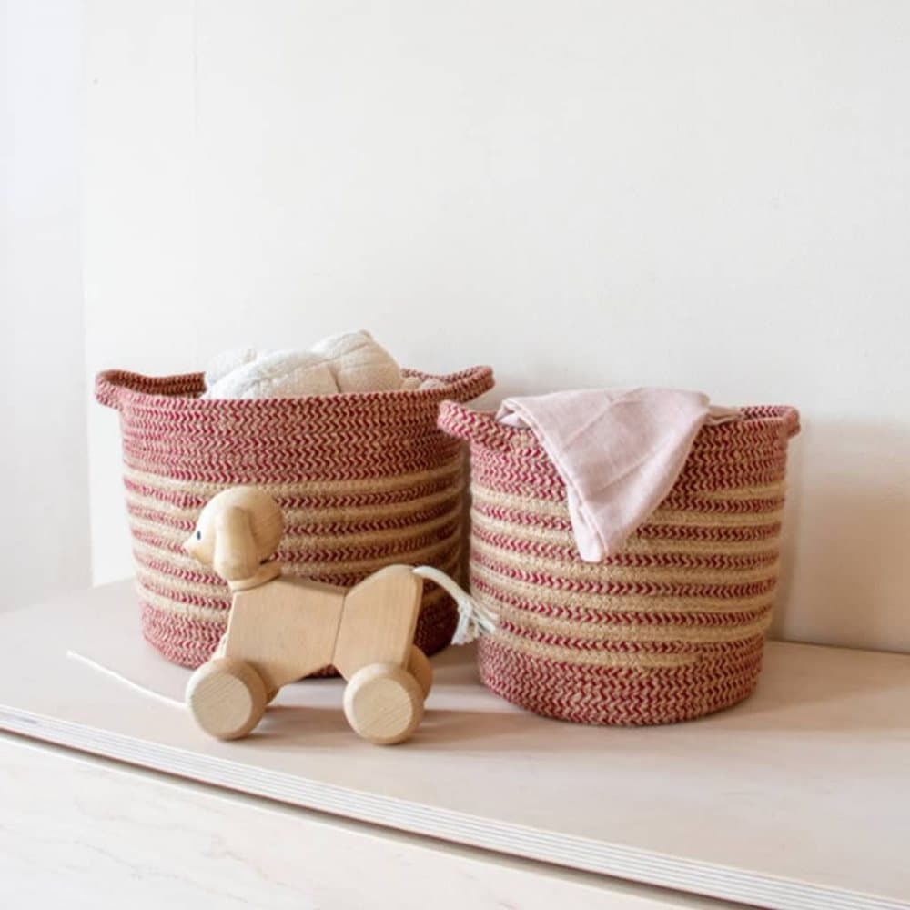 KidsDepot Korgar 2 delar Eran bomullsrep terrakotta
