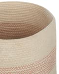 Miniatyrbilde 6 av 7: Sett med 2 Kurver Beige Rosa Bomull Stripete med lokk Vaskebokser Boho Tilbehør
