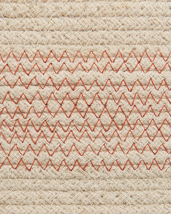 Sett med 2 Kurver Beige Rosa Bomull Stripete med lokk Vaskebokser Boho Tilbehør