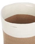 Pikkukuva 4 / 6: Kori beige valkoinen 52 x 57 x 52 cm puuvilla punottu kahvat moderni skandinaavinen