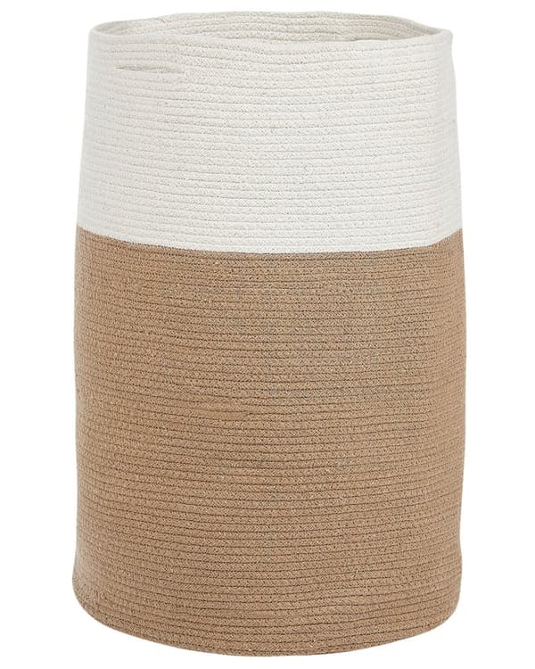 Kori beige valkoinen 52 x 57 x 52 cm puuvilla punottu kahvat moderni skandinaavinen