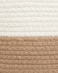 Pikkukuva 7 / 7: Kori beige valkoinen 34 x 31 x 34 cm puuvilla 2 kpl punottu kahvat moderni skandinaavinen