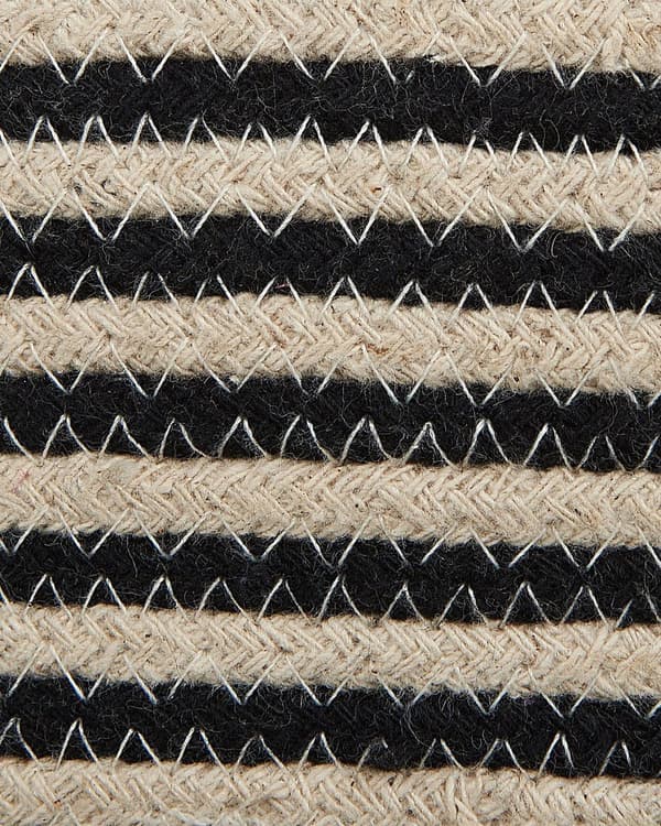 Sett med 2 Kurver Beige Svart Bomull Stripete mønster Boho Tilbehør Vaskebokser