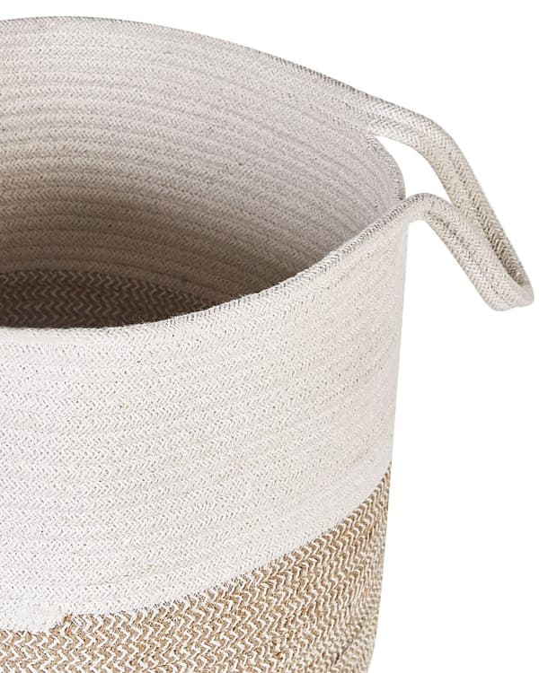Kori valkoinen beige 2 kpl puuvilla pyöreä punottu kahvat rustiikkinen boho
