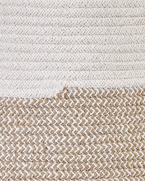 Kori valkoinen beige 2 kpl puuvilla pyöreä punottu kahvat rustiikkinen boho