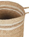 Pikkukuva 5 / 6: Kori luonnonväri beige 3 kpl juutti pyöreä kahvat käsin punottu rustiikkinen boho