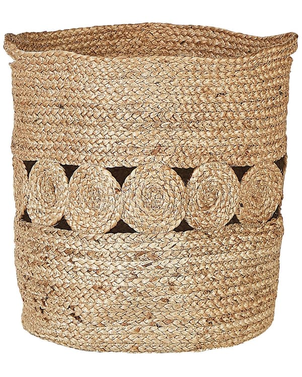 Set med 2 Förvaringskorgar Naturlig Jute 35/37 cm Tvättkorgar Bin Tillbehör Dekoration Boho