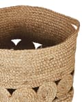 Miniatyrbild 5 av 6: Set med 2 Förvaringskorgar Naturlig Jute 35/37 cm Tvättkorgar Bin Tillbehör Dekoration Boho