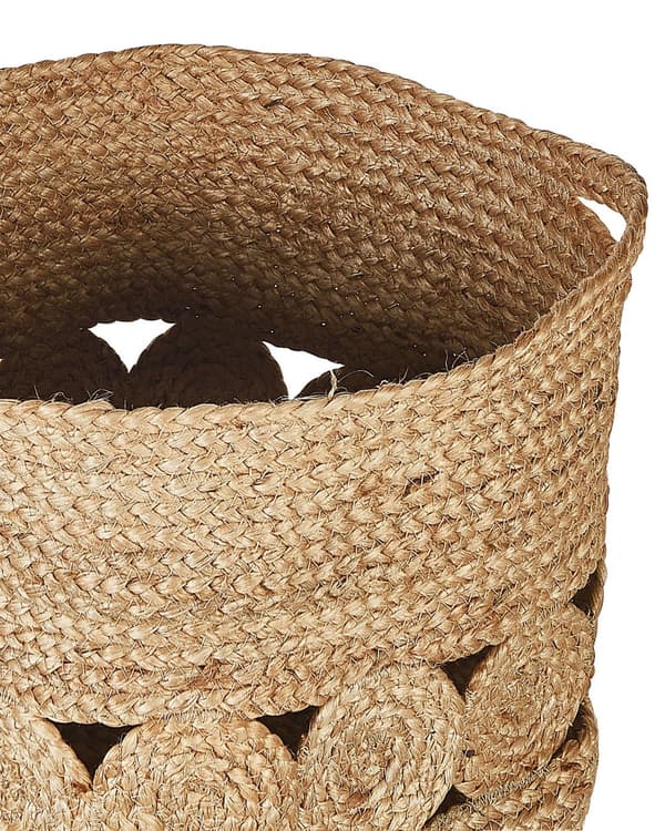 Set med 2 Förvaringskorgar Naturlig Jute 35/37 cm Tvättkorgar Bin Tillbehör Dekoration Boho