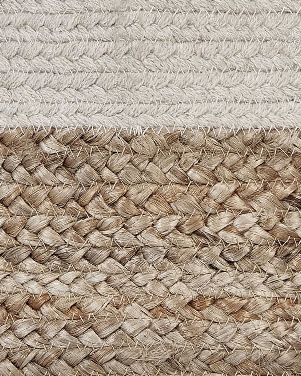 Kurv Hvit Beige Jute ø 35 cm Flettet Skittentøyskurv Oppbevaring Tilbehør Dekorativ