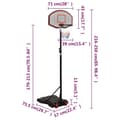 Miniatyrbild 10 av 10: vidaXL Basketkorg med stativ svart 216-250 cm polyeten