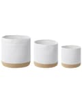 Pikkukuva 1 / 6: Kori valkoinen beige puuvilla juutti pyöreä 3 kpl käsintehty boho moderni