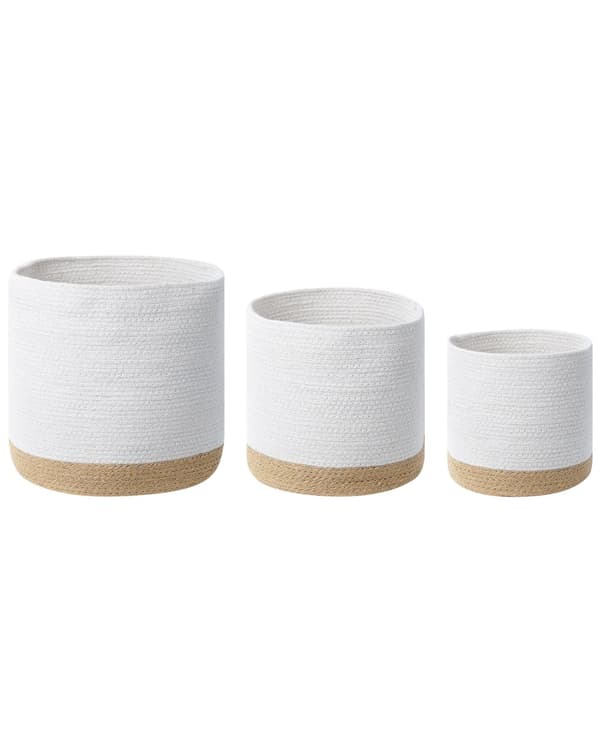 Kori valkoinen beige puuvilla juutti pyöreä 3 kpl käsintehty boho moderni